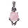 Natural Rose Quartz Silver Skull Pendant Necklace